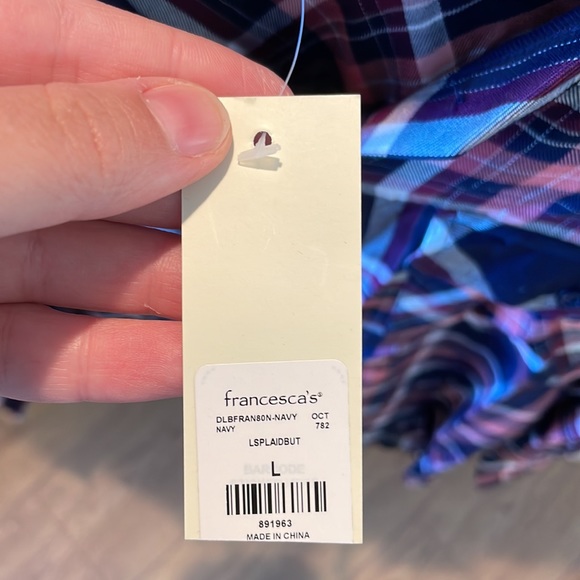 Francesca’s plaid button down - Picture 3 of 6